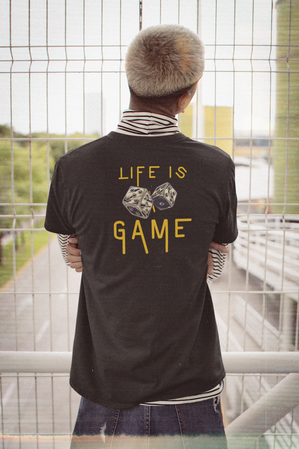 Life Is a Game Dice Tee — "Frenzy" Gamer Graphic Shirt