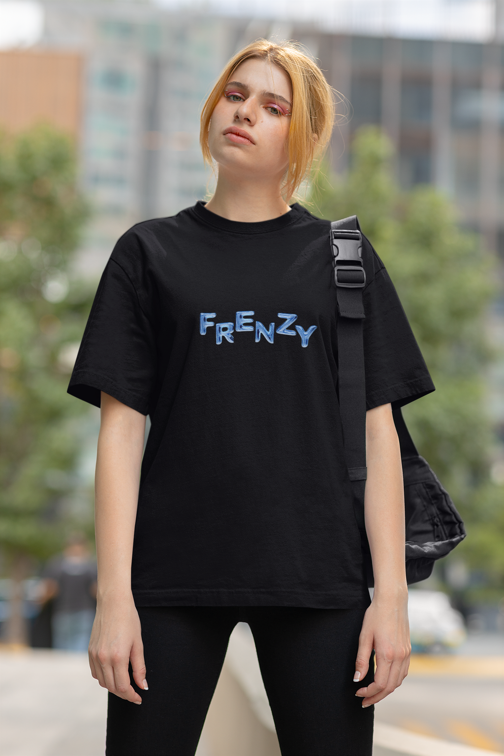 Frenzy Shark Tee — Graphic Oversized T‑Shirt