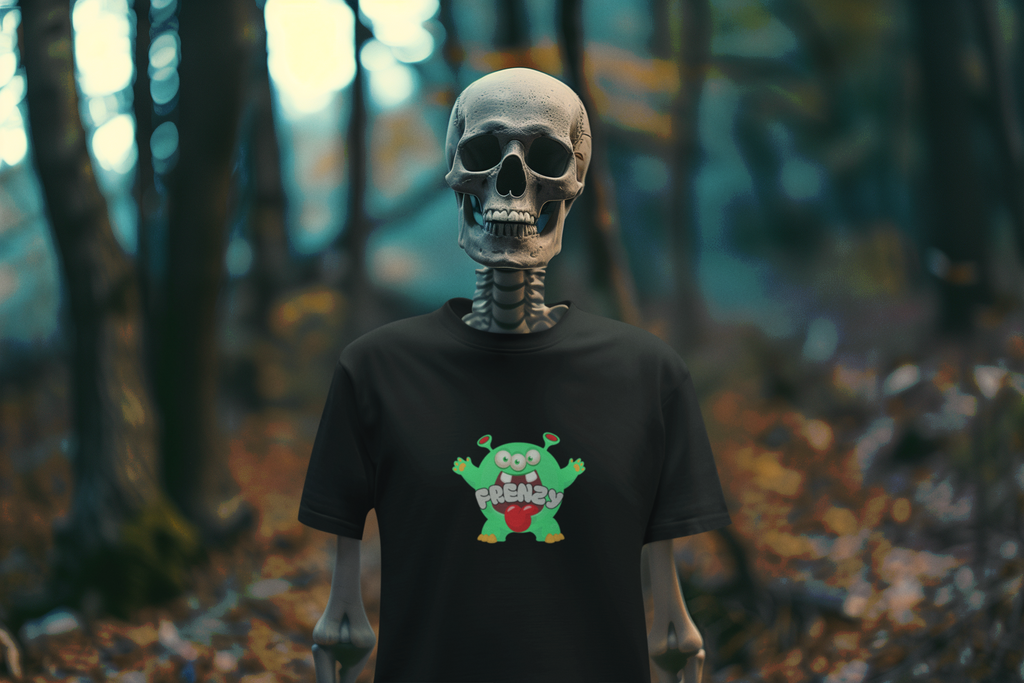 Frenzy Monster T-Shirt — Cute Green Cartoon Graphic Tee