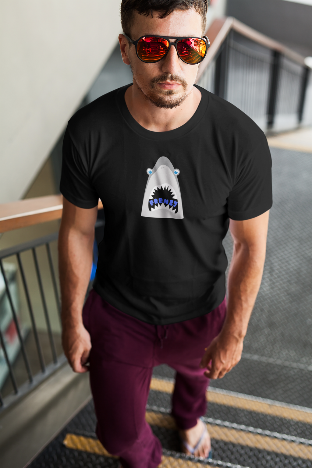 FRENZY Logo Tshirt-Shark Bite