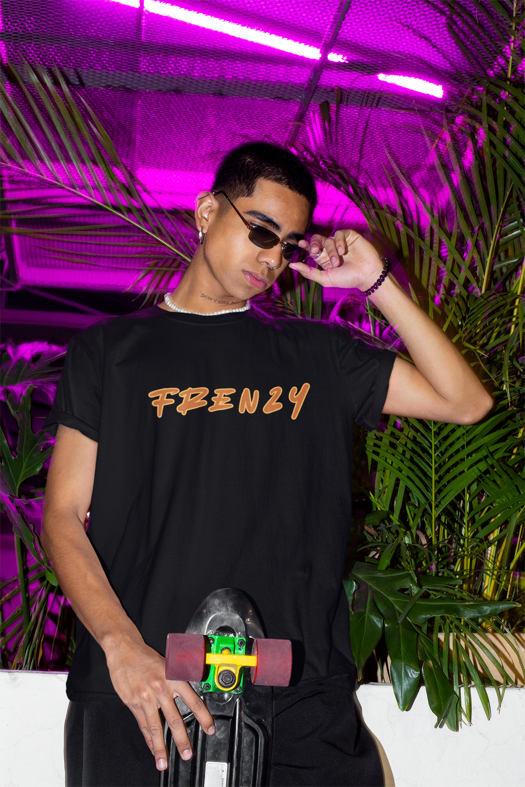 Frenzy Logo Tee — Bold Orange Streetwear T‑Shirt