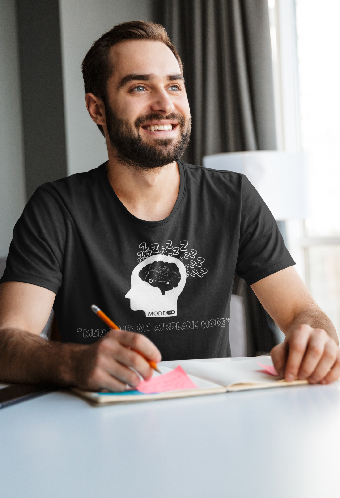 Mentally on Airplane Mode Funny Graphic T-Shirt